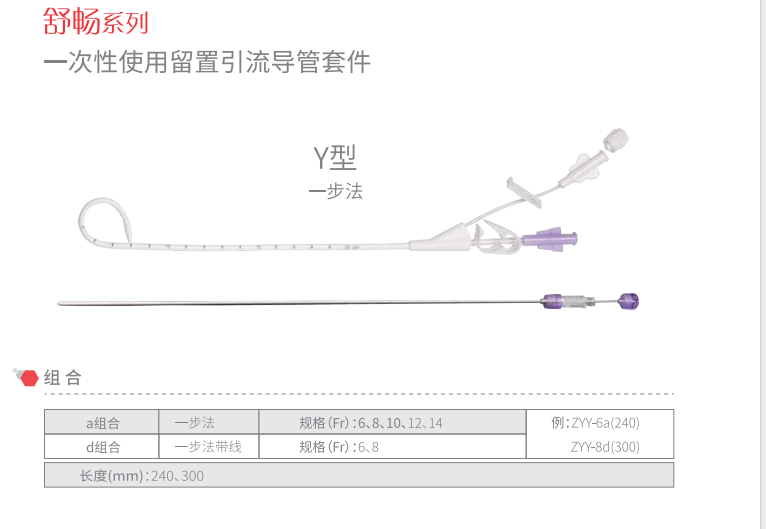 卓運一次性使用留置引流導管套件d型